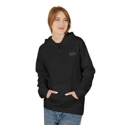 Unisex Midweight Fleece Hoodie with Gothic Cross Design - Perfect for Casual Wear and Spiritual Occasions