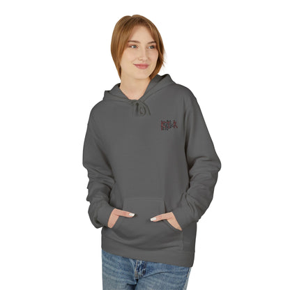 Unisex Midweight Fleece Hoodie with Gothic Cross Design - Perfect for Casual Wear and Spiritual Occasions