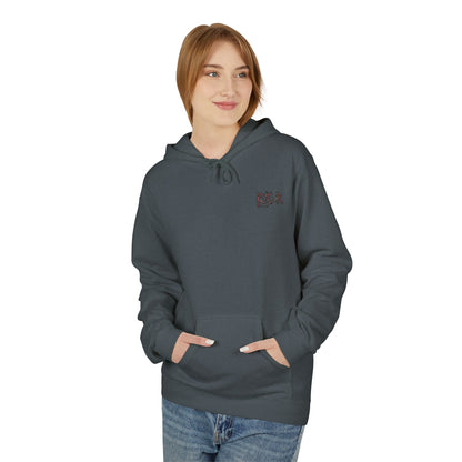 Unisex Midweight Fleece Hoodie with Gothic Cross Design - Perfect for Casual Wear and Spiritual Occasions